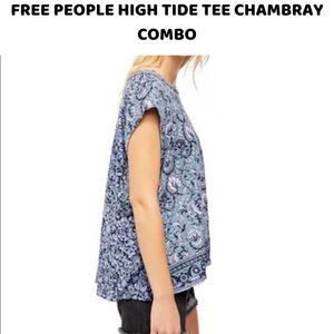 FREE PEOPLE HIGH TIDE TEE CHAMBRAY